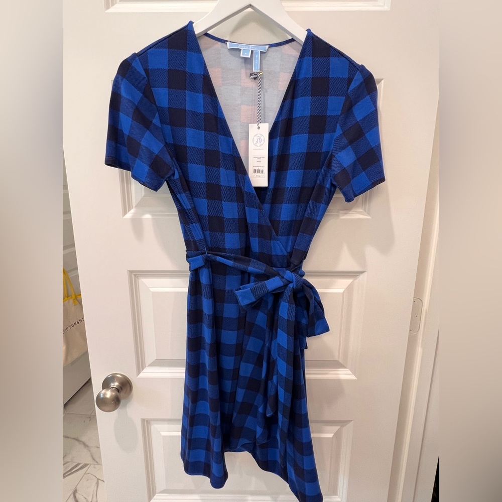 NWT Draper James Buffalo Plaid Wrap Dress Size 4